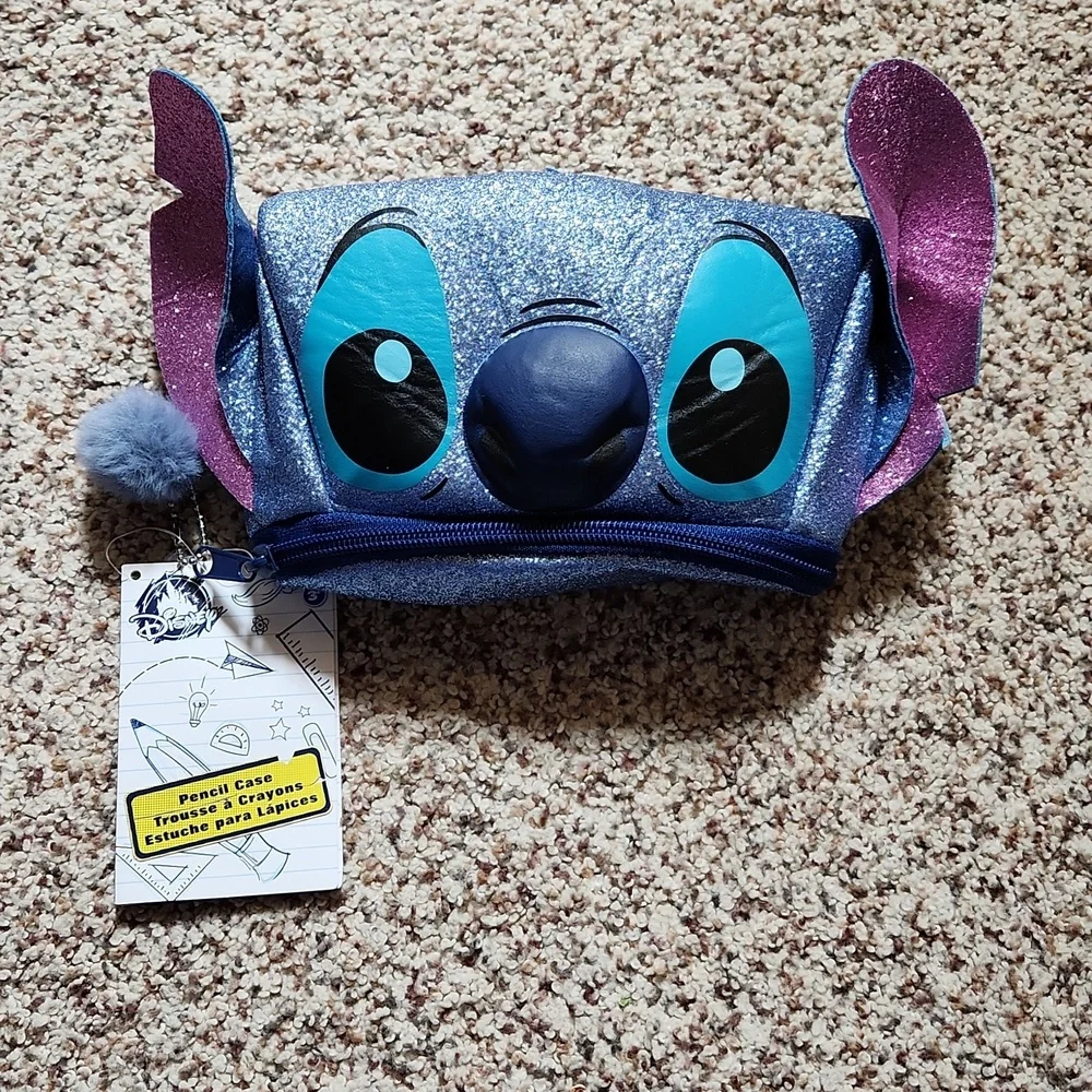 Stitch glitter pencil case